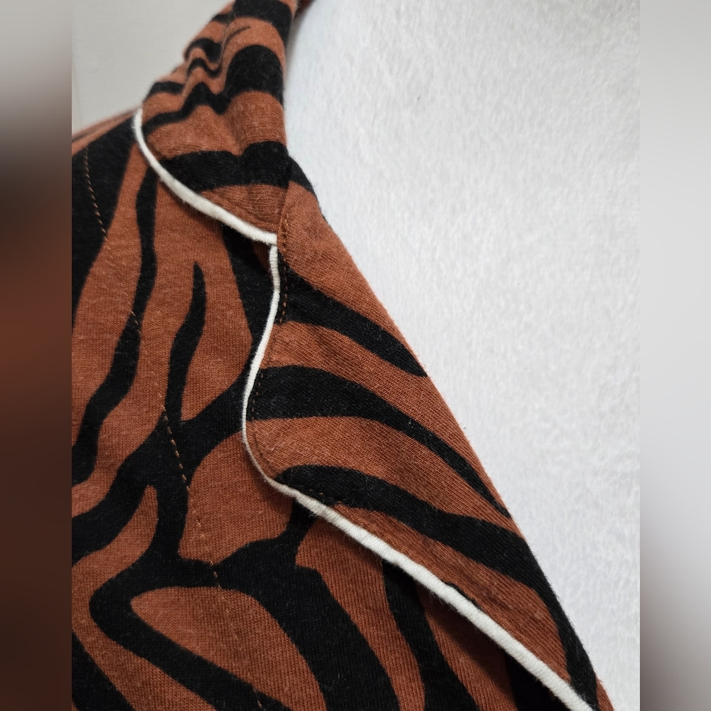 Zebra Print Button-Up Pajama Set, Size Large, Seeing Stars - Picture 13 of 15